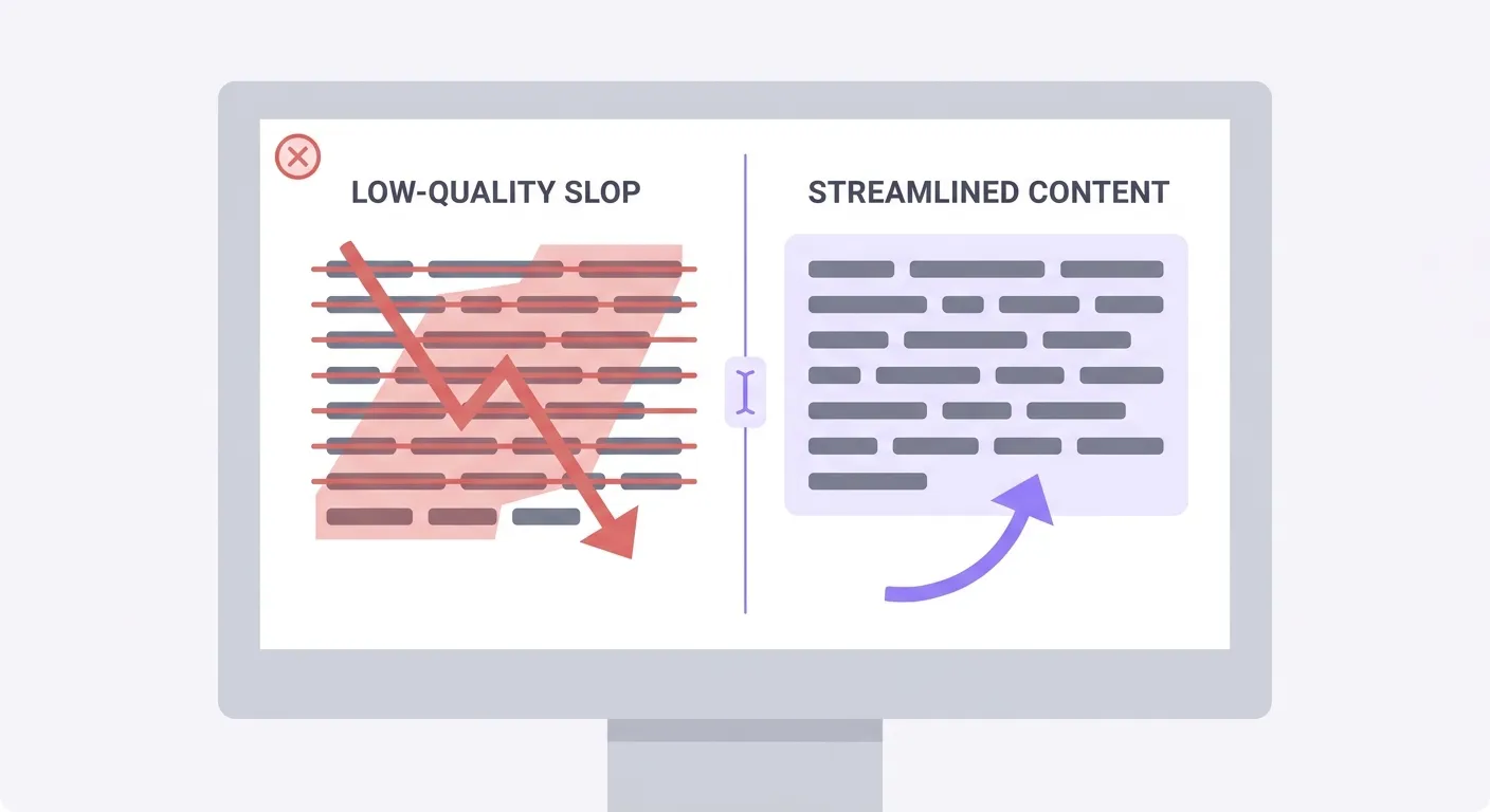 How to edit ai content: Common AI slop patterns to identify and cut when editing AI-generated content for SEO.