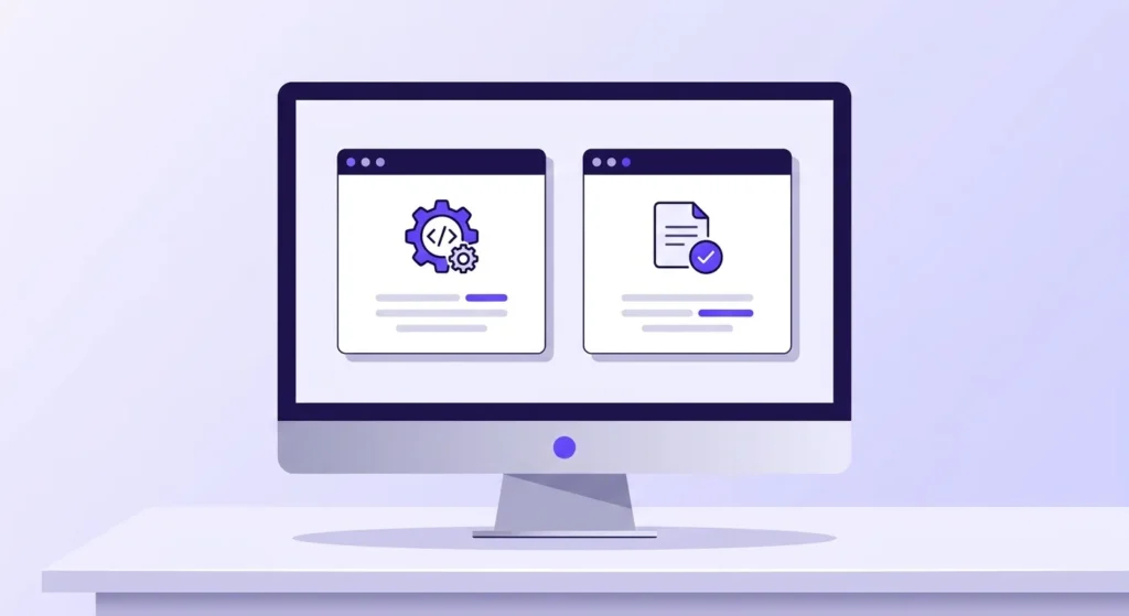 AI Engine alternatives for WordPress compared on a desktop monitor showing two plugin interface panels side by side