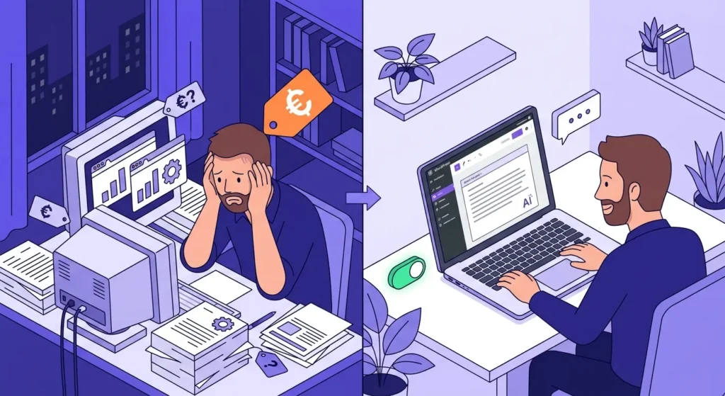 Solo WordPress blogger switching from Jasper to a BYOK AI writing plugin inside the WordPress dashboard