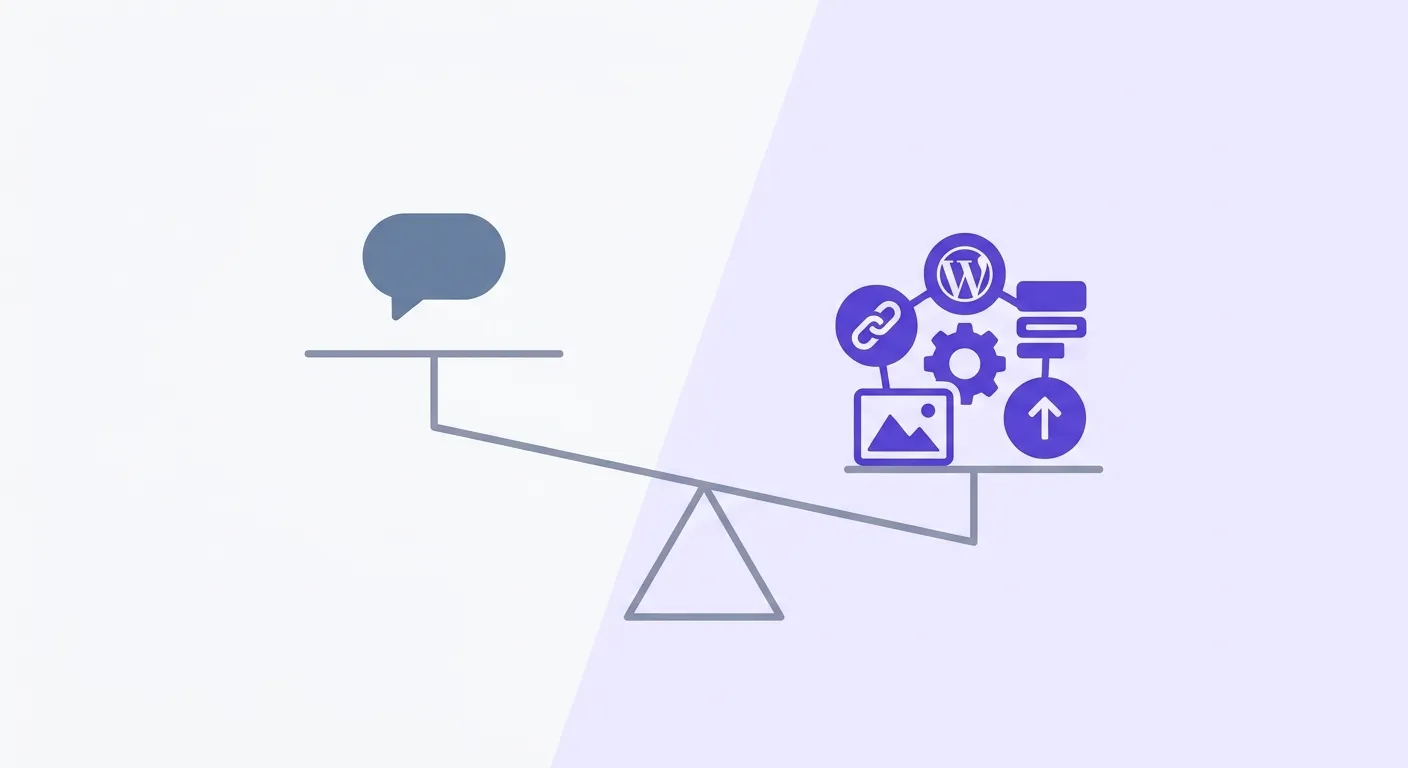 Feature comparison table: ChatGPT standalone vs dedicated AI content pipeline for SEO
