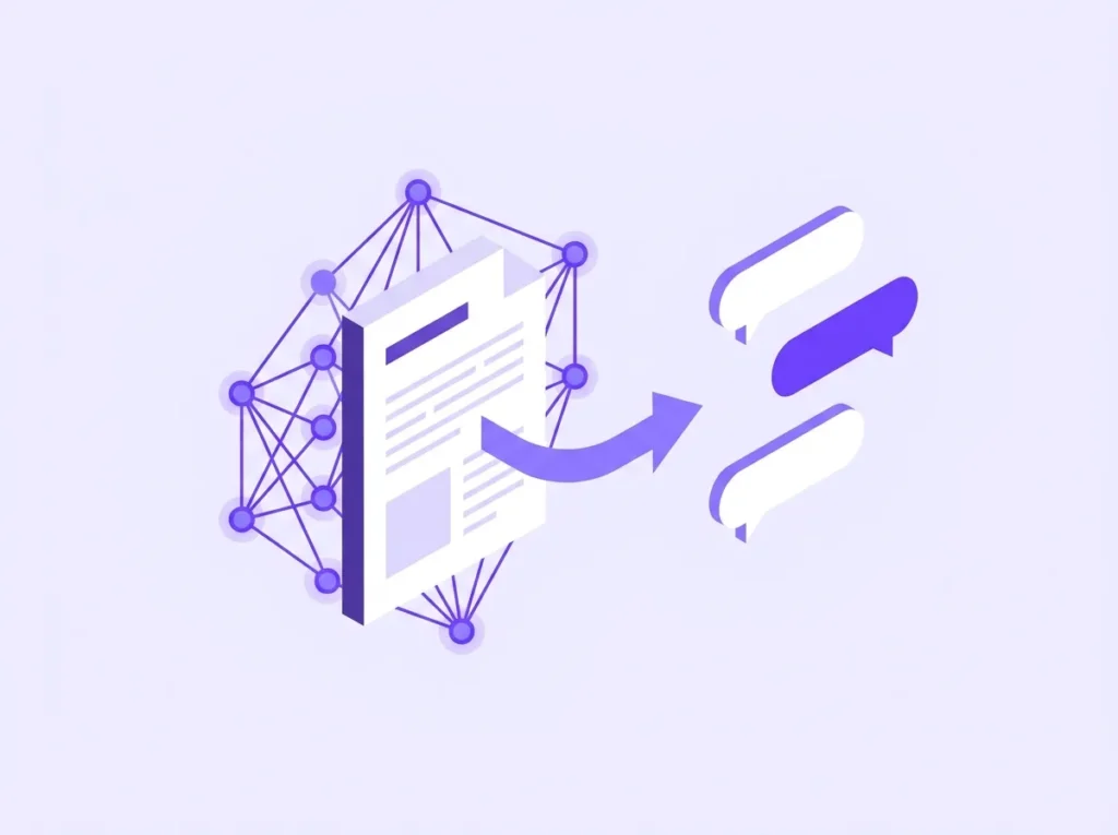 Conceptual diagram of generative engine optimization showing content being cited across AI answer engines