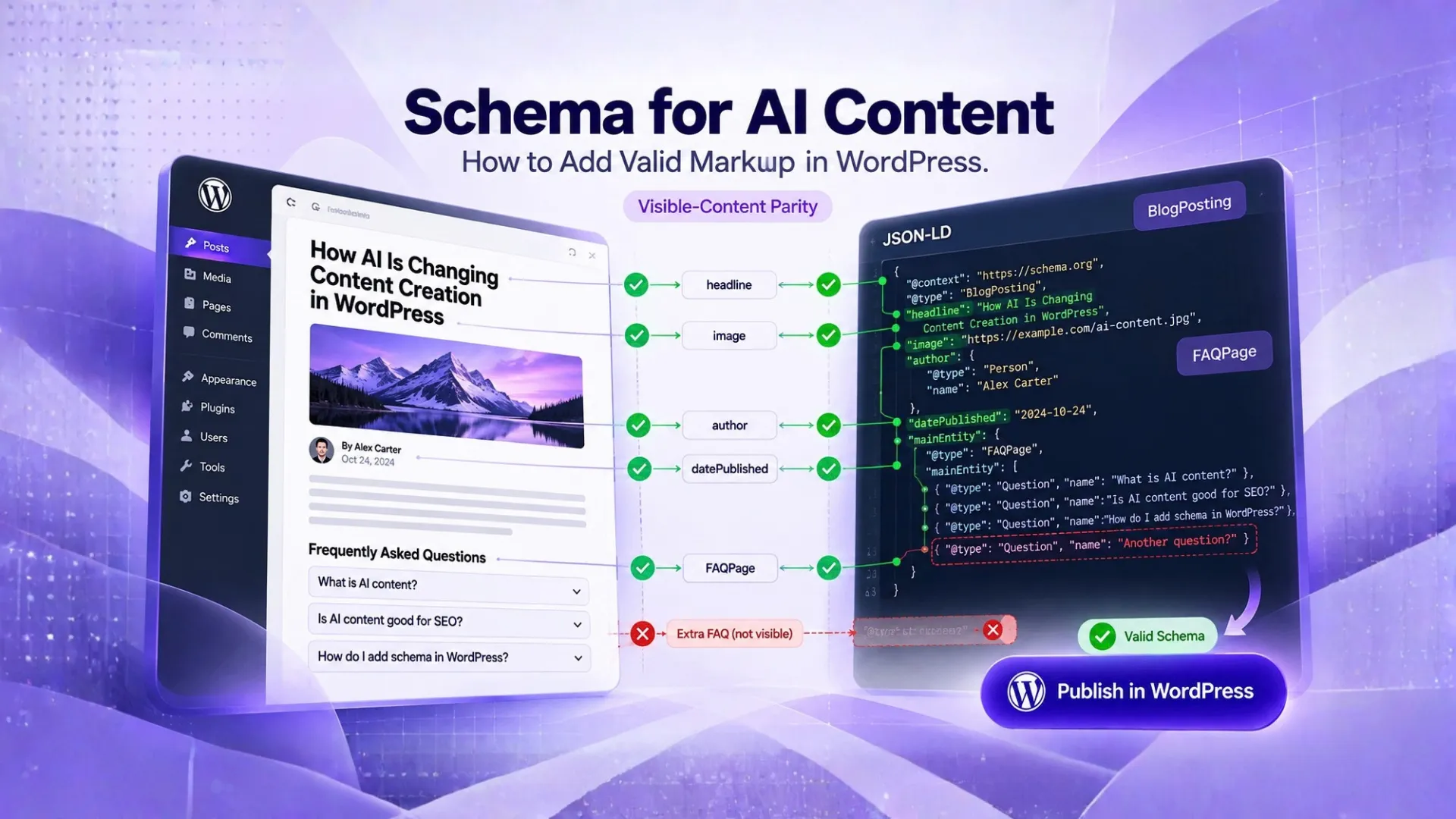 How to Add Schema to AI Content in WordPress (Without Marking Up What Readers Can’t See)