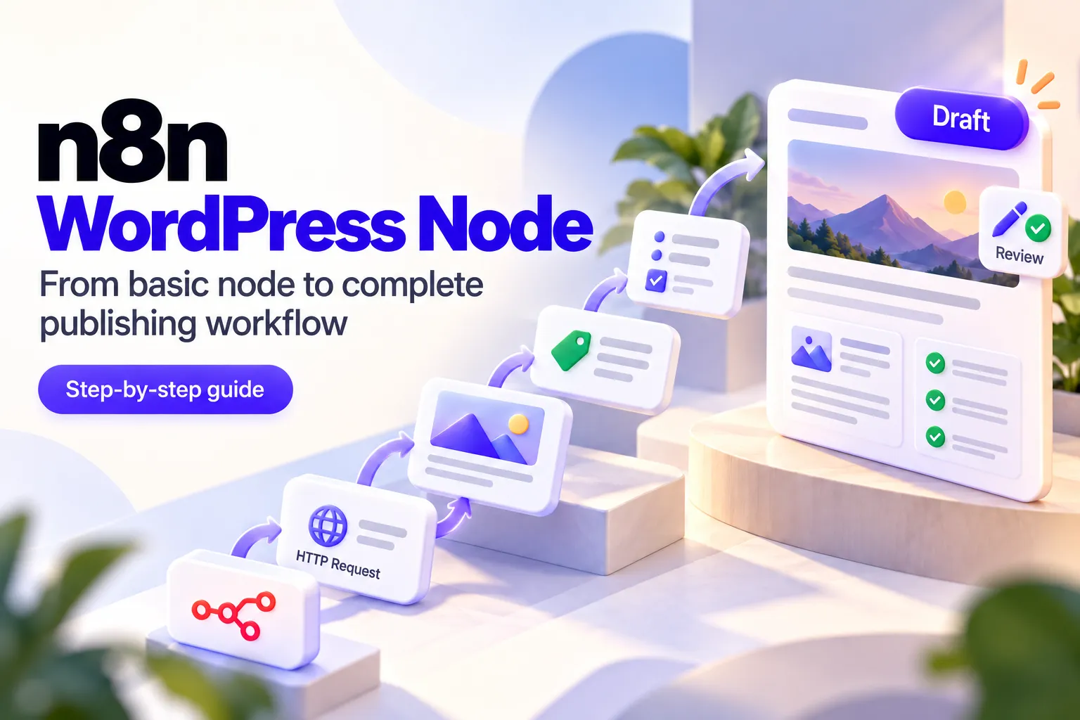 n8n WordPress Node workflow using HTTP Request to add images, SEO fields, metadata and send the article to draft review